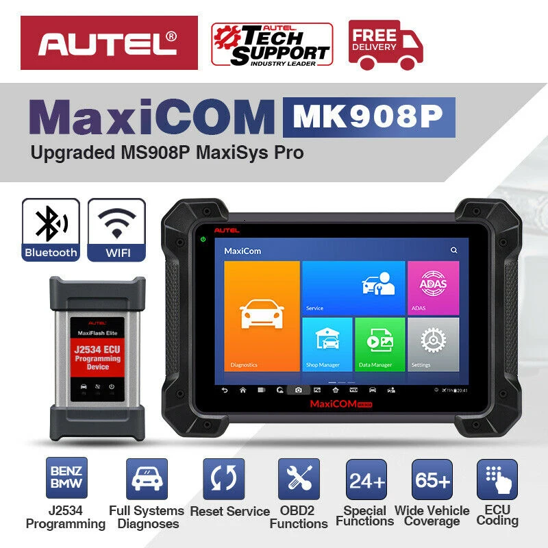 Autel MaxiCOM MK908P диагностический инструмент obd2 сканер автомобильный J2534