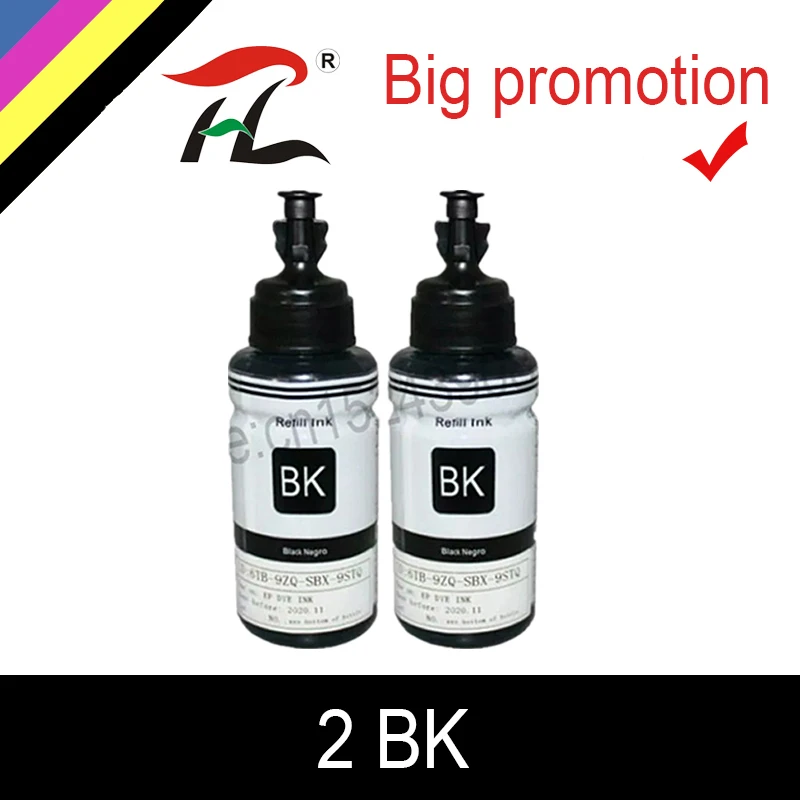 HTL 2PK 70 мл краситель пополнения чернил совместимый для epson L200 L210 L222 L100 L110 L120 L132 L550 L555 L300 L355 L362 чернила для принтера