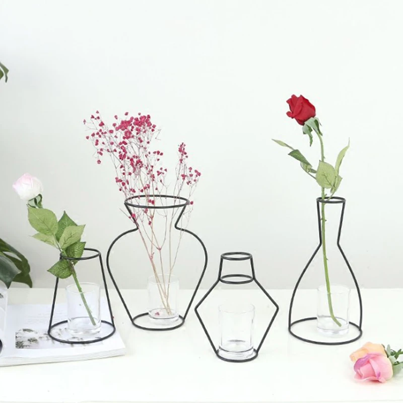 

Nordic Iron Decoration Garden Plant Holder Flower Vase Stand Home Decoration Miniature Model Flower Green Plants Holder Ornament