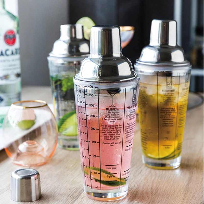 1 шт. барное вино стеклянная смесь мастер прозрачная шкала коктейль 400 мл