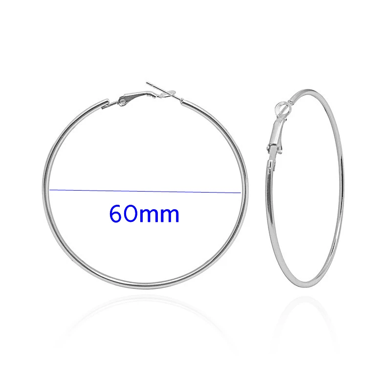 

50mm 60mm 70mm 80mm Silver Gold Exaggerate Smooth Circle Hoop Earrings Brincos Simple Party Round Loop Earrings Women Jewelry