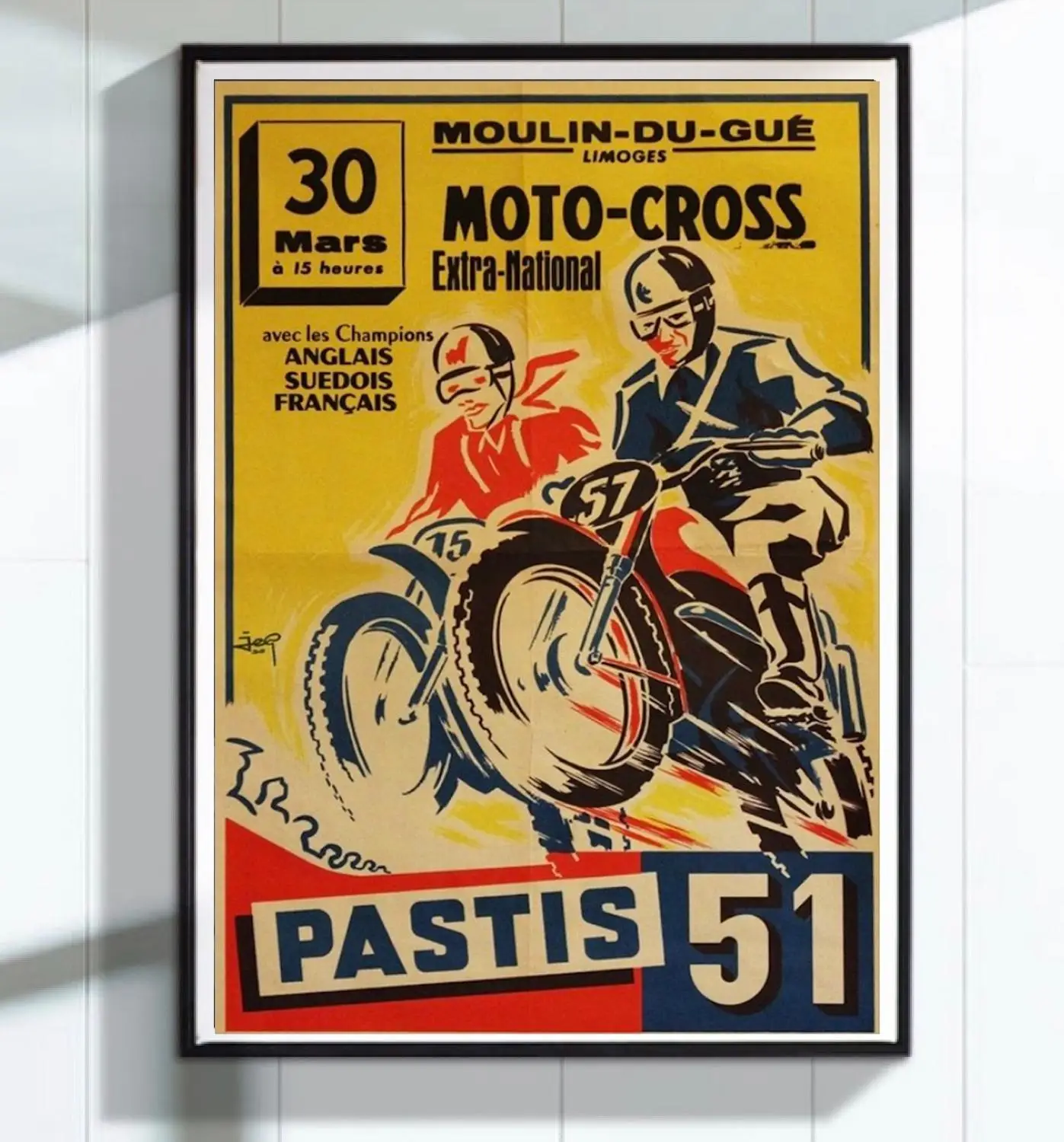 Мото Крест мотоциклетные агитационных старинный плакат в стиле ретро из крафт