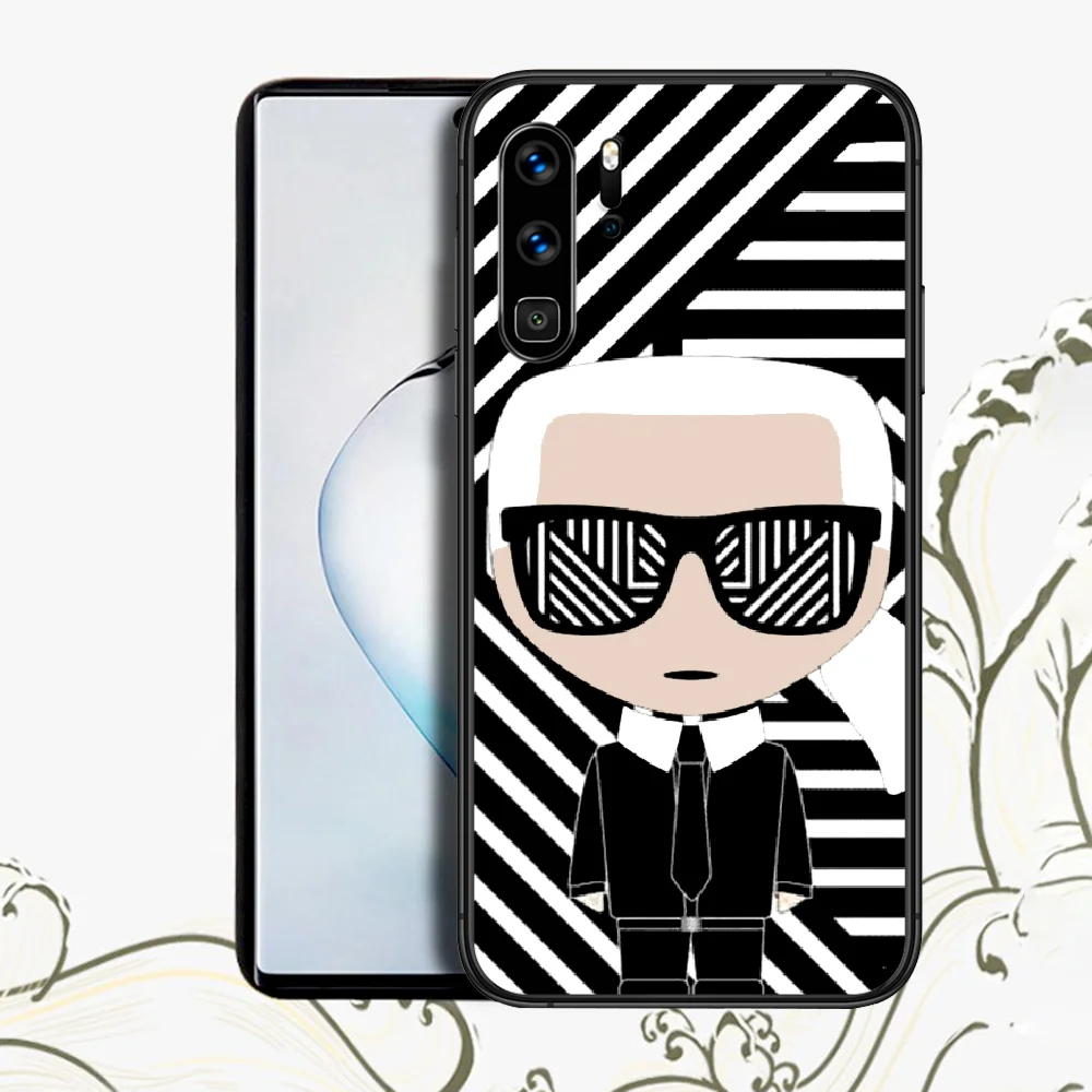 

Fashion Lagerfeld luxury KARLS Huawei P Mate Smart 9 10 20 30 40 Lite Z Y7 2019 Pro For Phone Case black Etui Trend Prime