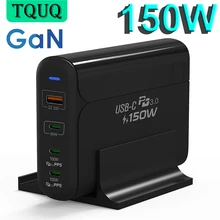 TQUQ 150W GaN USB-C Power Adapter, USB C PD100W PPS 45W Charger For Laptop MacBook iPhone Samsung, USB A QC3.0 For Huawei Xiaomi