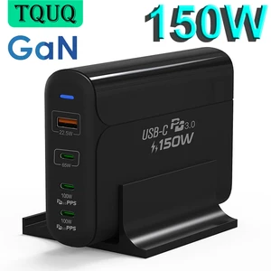 tquq 150w gan usb c power adapter usb c pd100w pps 45w charger for laptop macbook iphone samsung usb a qc3 0 for huawei xiaomi free global shipping