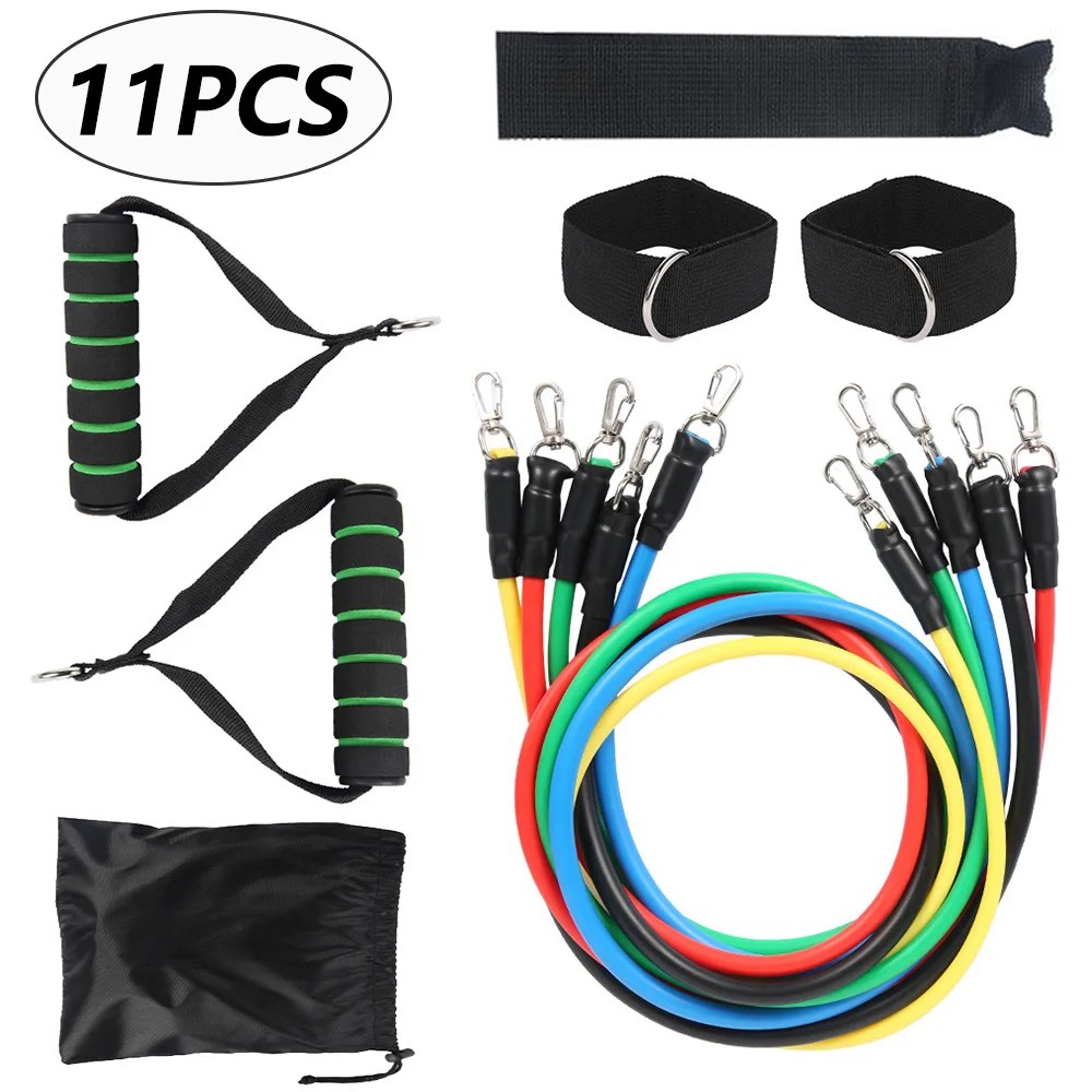 

11pcs/set Pull Rope Fitness Resistance Bands Latex Tubes Expander Body Training Workout Yoga Pilates Rubber Home Equipment