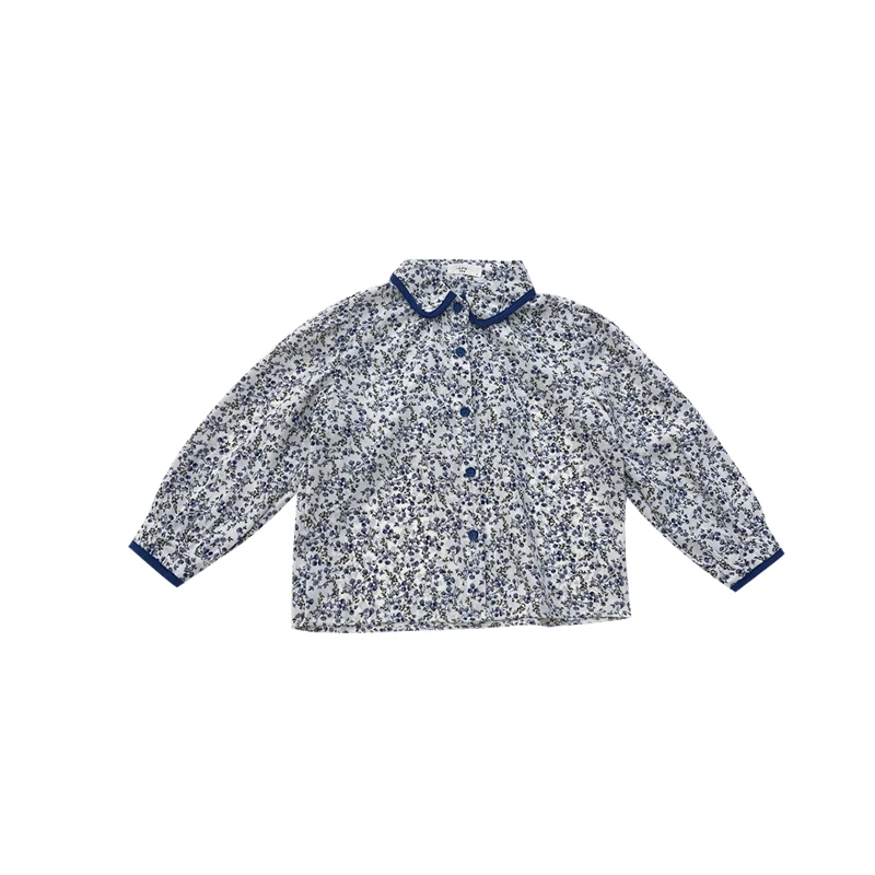 

Mila Chou 2021 Spring Autumn Girl's Chinese Retro Floral Shirt Children's Comfortable Shirt With Lapel Kid's Casual Shirt 2-8Y