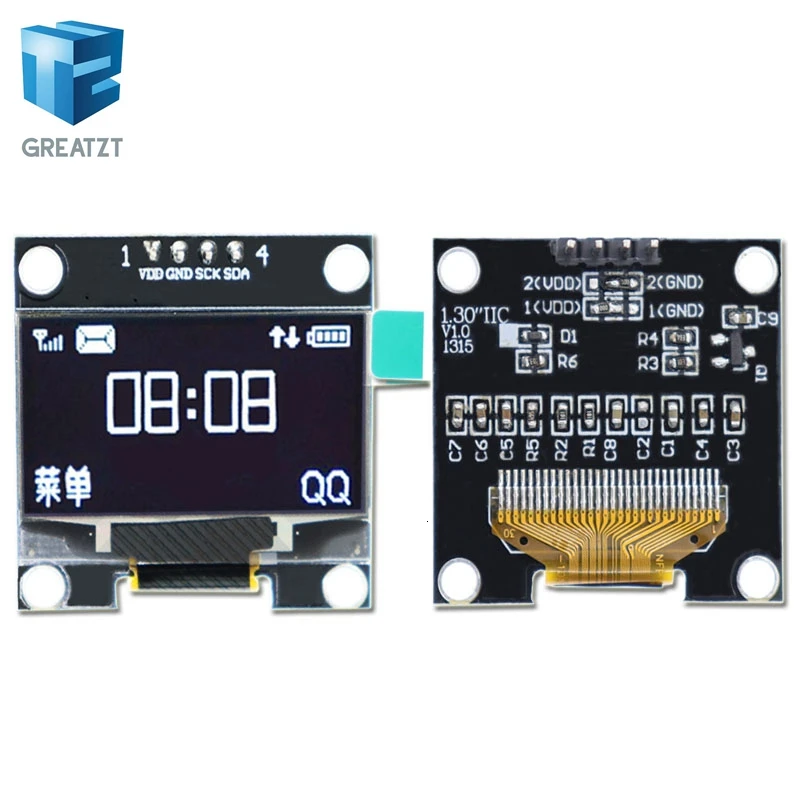 1,3 дюймовый oled IIC Серийный белый OLED дисплей модуль 128X64 IEC SSD1306 12864 плата с ЖК-экраном VDD GND SCK SDA для Arduino черный