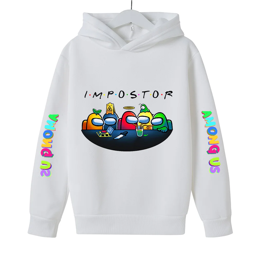 

New Hoodie Hot Games Among Us Hoodie Printed Kids Impostor Graphic Sweatshirt Cotton Long Sleeves Boy Girl Baby Tops
