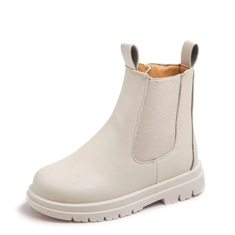 Kids Leather Chelsea Boots Waterproof Children Sneakers Gray Black For Baby Girls Boys Shoes School Party | Мать и ребенок