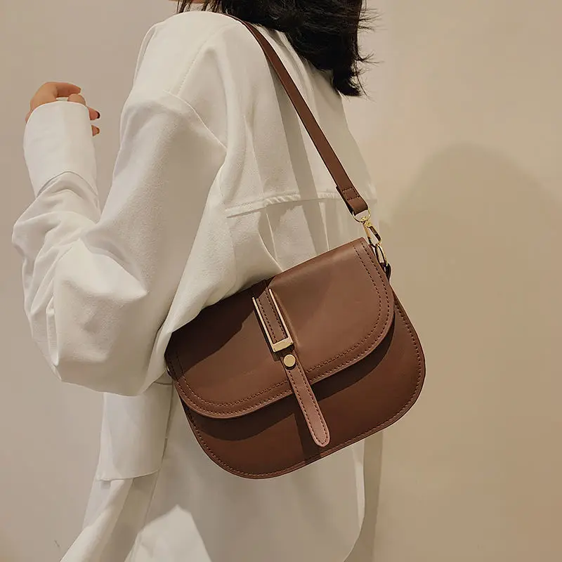

Women'S Shoulder Strap Handbag 2021 Designer Luxury Vintage Leather Designer Luxury Shoulder Bag Retro Brown Crossbody Bag