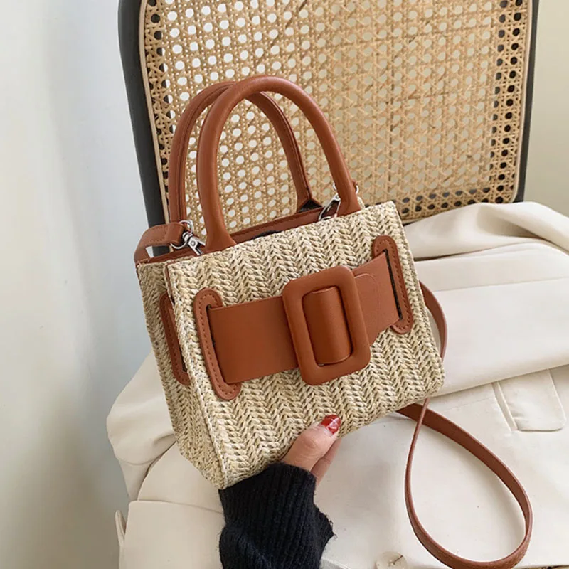 

Маленькие соломенные сумки для женщин, лето 2021, модные простые пляжные сумки через плечо, женские пляжные сумки, дорожные женские сумки
