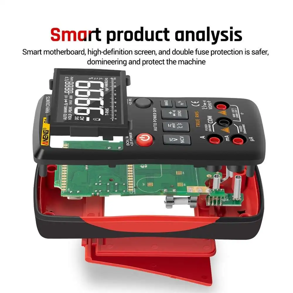 

Q1 Digital Multimeter 9999 Counts Multi-tester Polymer Professional Transistor Capacitor Dmm Voltage Meter Electric Tool