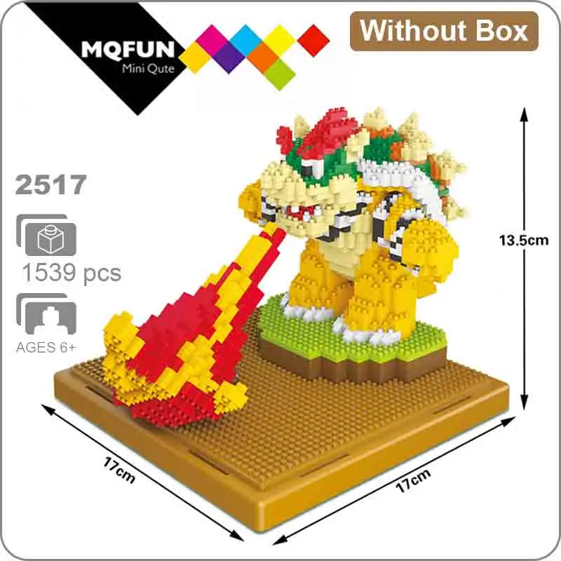 2517 Without Box LNO, аниме, японская игра, Супер Марио, Луиджи, Йоши, монстр, пожарная пчела, Марио, сделай сам, фигурки, мини-конструктор, алмазная мини-игрушка - Цвет: 2517 Without Box