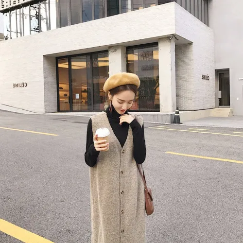 Женский трикотажный комплект из 2 предметов Повседневная Свободная однобортная