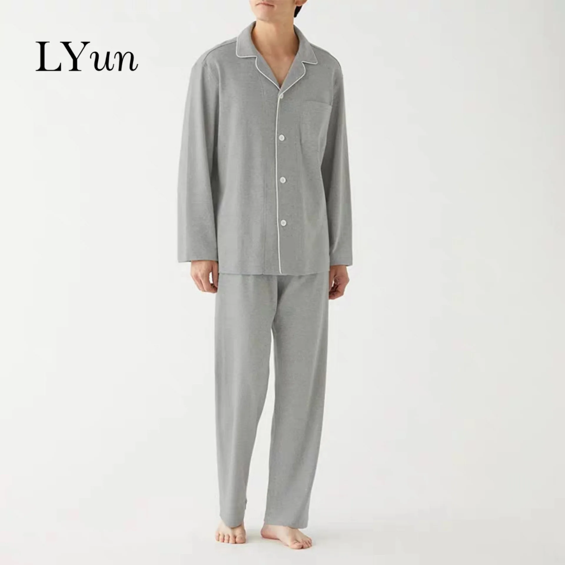 LY19 новые осенние и зимние мужские пижамы пижамные штаны набор хлопок удобная