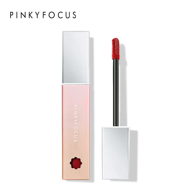 3pcs Pinkyfocus Mirror Flower Lip Glaze No Stick To The Cup No Fade Color Moisturizing Velvet Lip Gloss Makeup Gift for Women