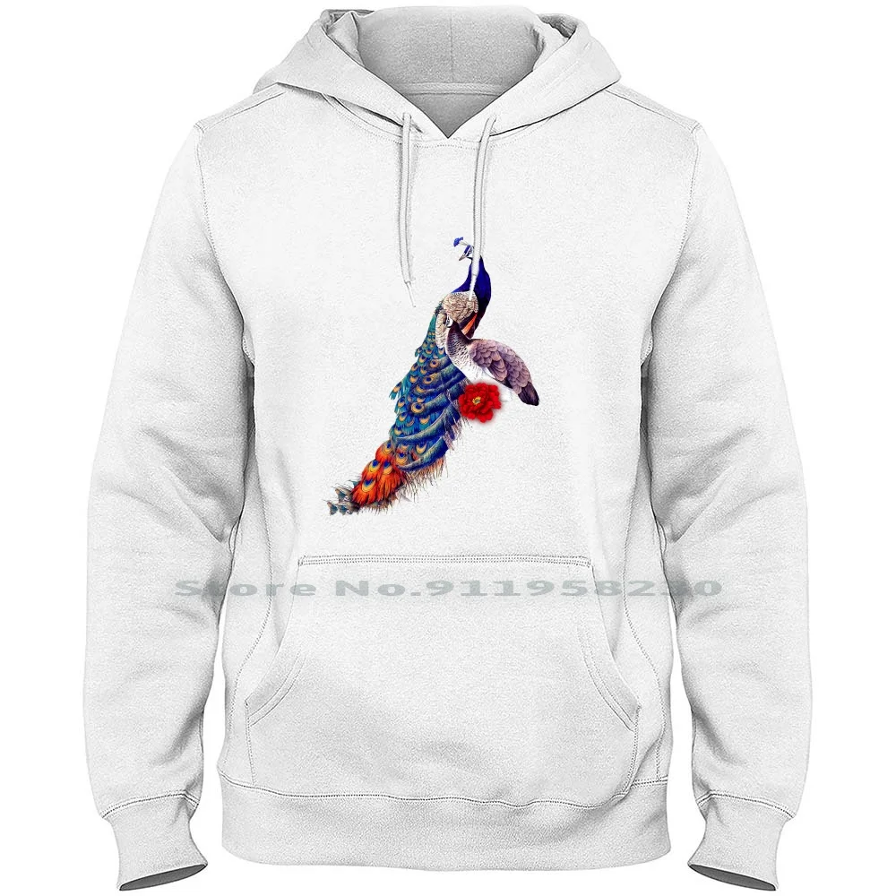 Толстовка с капюшоном Peafowl для мужчин и женщин пуловер свитер 6XL большого размера