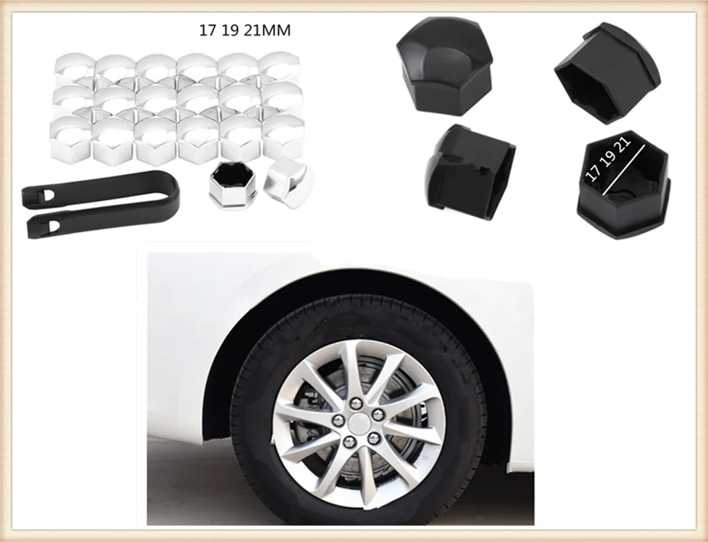 

Car shape 20Pcs universal rust 17 19 21mm tire nut bolt protection cap for BMW X7 X1 M760Li 740Le iX3 i3s i3 635d 120d 120i