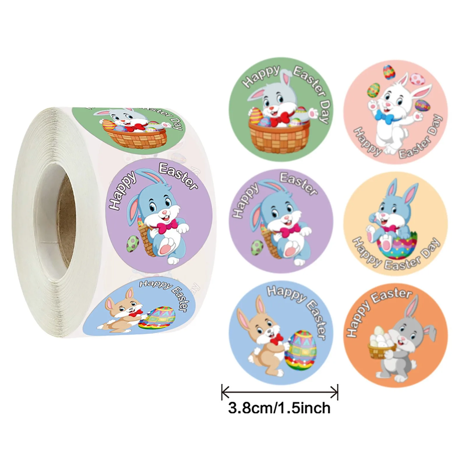 

Sticker animal sticker roll round Easter sticker holiday gift gift decoration sticker sticker animal sticker round Easter F3