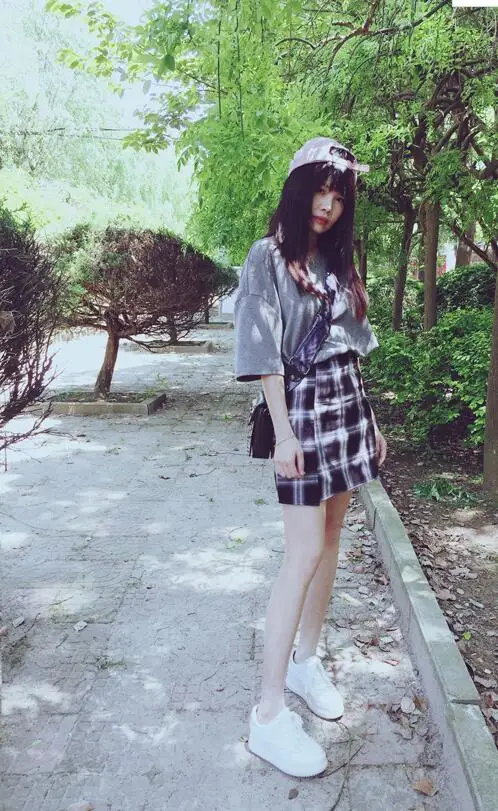 Новое поступление готические женские юбки в стиле Харадзюку преппи с высокой