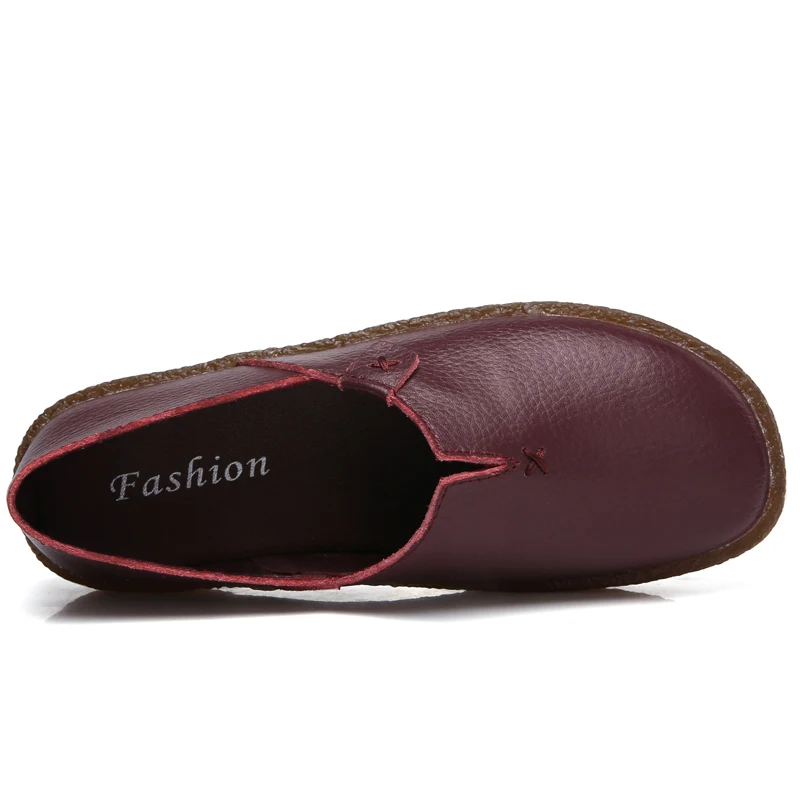 Женские кожаные лоферы Прогулочная обувь без шнуровки Дышащие мягкие женские