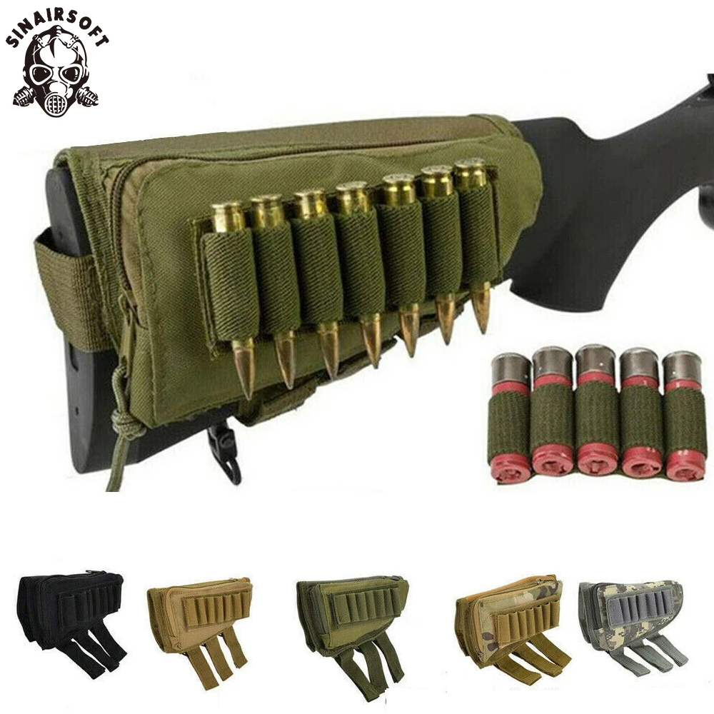 Tactical Muti-functional Hunting Zipper Rifle Buttstock Pack Bag Cheek Pad Rest Shell Mag Ammo Pouch Pocket Magazine Bandolier