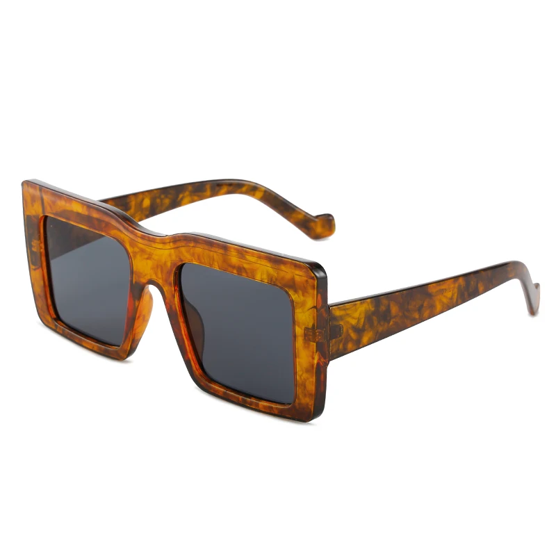 

ZLY 2021 New Fashion Square Sunglasses Women Men Vintage Style PC Frame AC Lens Quality Beach Brand Designer Leopard Sun Glasses