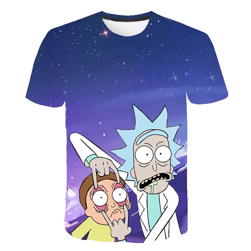 Venta caliente Galaxy espacio y Rick 3D t camisa de los hombres las mujeres camisetas verano аниме камисета Манга|Мужские