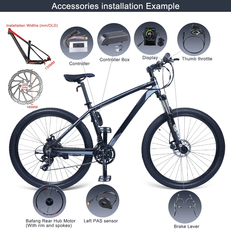 Bafang 36V 350W бесколлекторный Шестерни мотор для центрального движения для электровелосипедов задние колеса комплект для переоборудования электрического велосипеда C965 850C велосипеда Дисплей