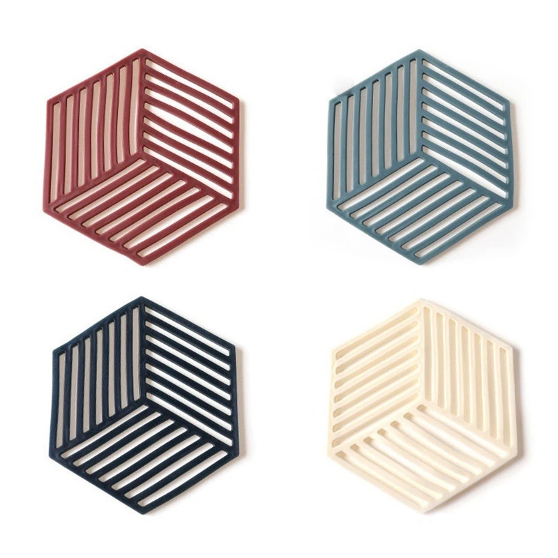 

Placemats Bowl Mats Coasters Heat Insulation Pads Anti-Scald Mats Kitchen Decoration Accessories Polygonal Coasters 4Pcs