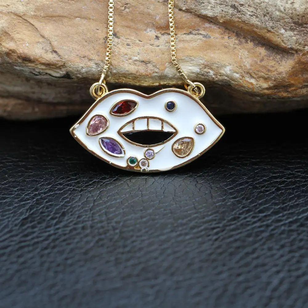 Красочные бабочки камень Мода CZ микро магазин ювелирных изделий Подвеска губы