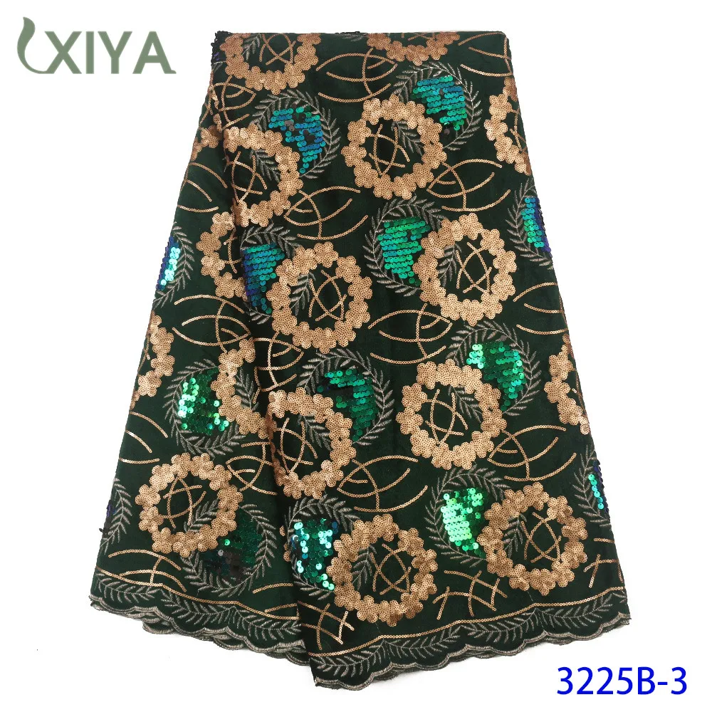 Королевский синий африканские блестки ткани бархатное кружево