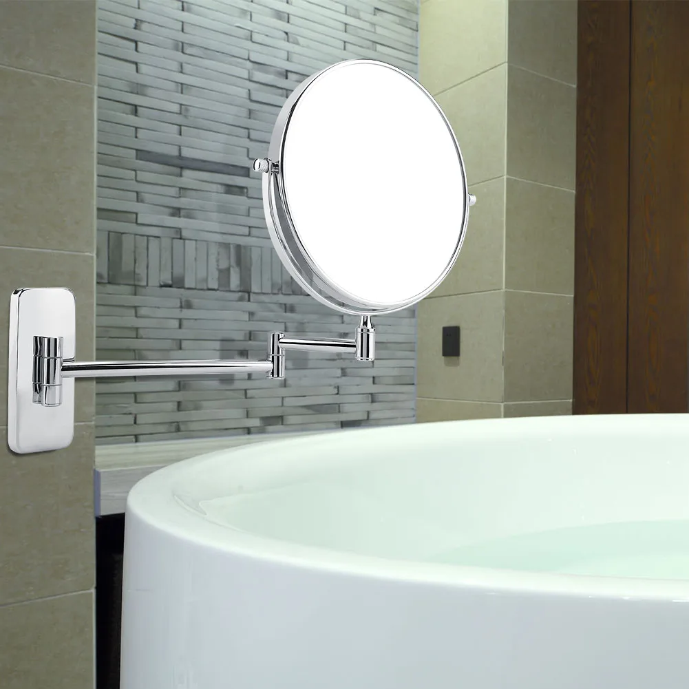 

Wall Mount Double Sided Cosmetic Mirror Rotatable Bathroom Makeup Mirrors 10x Magnification for both home and hotel use