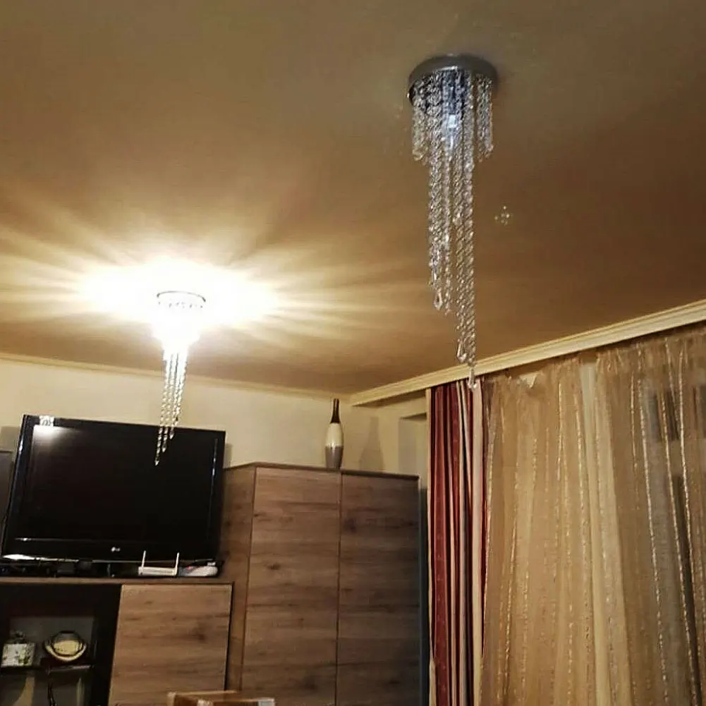 Lámpara de araña de cristal simple moderna, iluminación led de alta calidad, candelabro de cristal LED E14 220V, lustre colgante