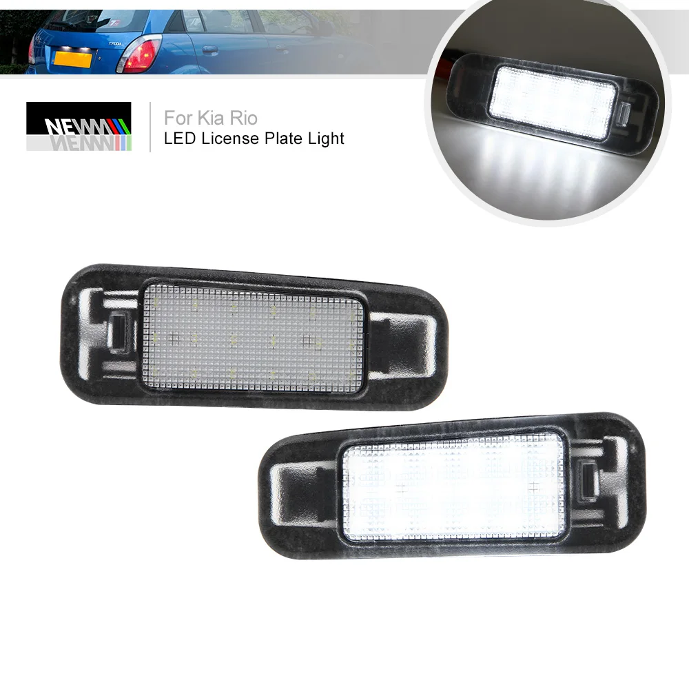 

2x Canbus LED License Plate Lights for Kia Rio Rio5 Hatchback 2005-2011 Rear Tag Lamps No Error Registration Lighting Taillamp