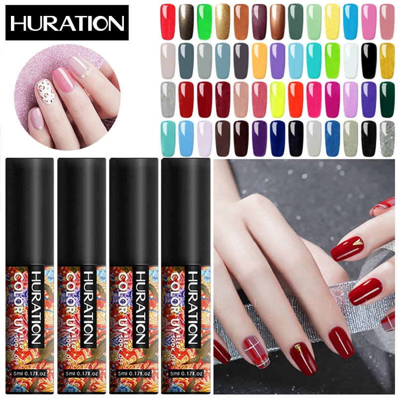 Huration гель лак для ногтей с блестками телесного цвета серии Bling Sequins стойкий УФ 5 мл