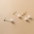 S925 стерлингового серебра, цветной жемчужный шарик, серьги-гвоздики, серьги, богемные ювелирные изделия серьги с французским замком минимализм Pendientes серьги для Для женщин