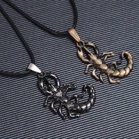 scorpion necklace pendants men metal scorpio necklace womens fashion pendant rope chain unisex jewelry festival gift