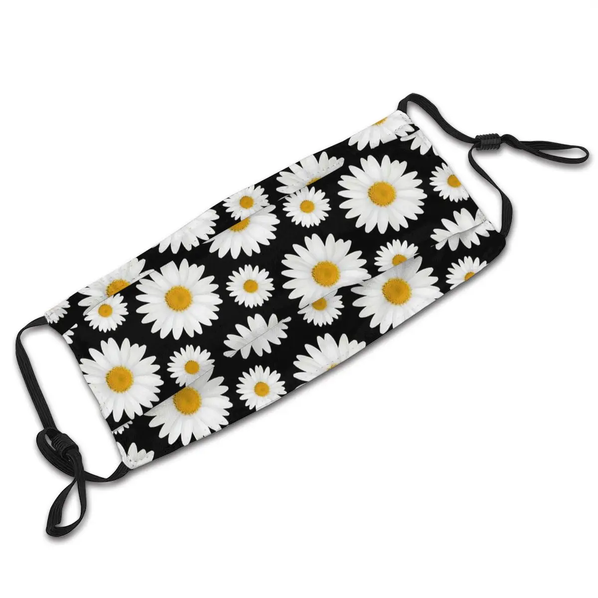 

Daisy Daisies Flower Gift Reusable Face Mask Floral Anti Haze Dustproof Mask With Filters Protection Cover Respirator Muffle