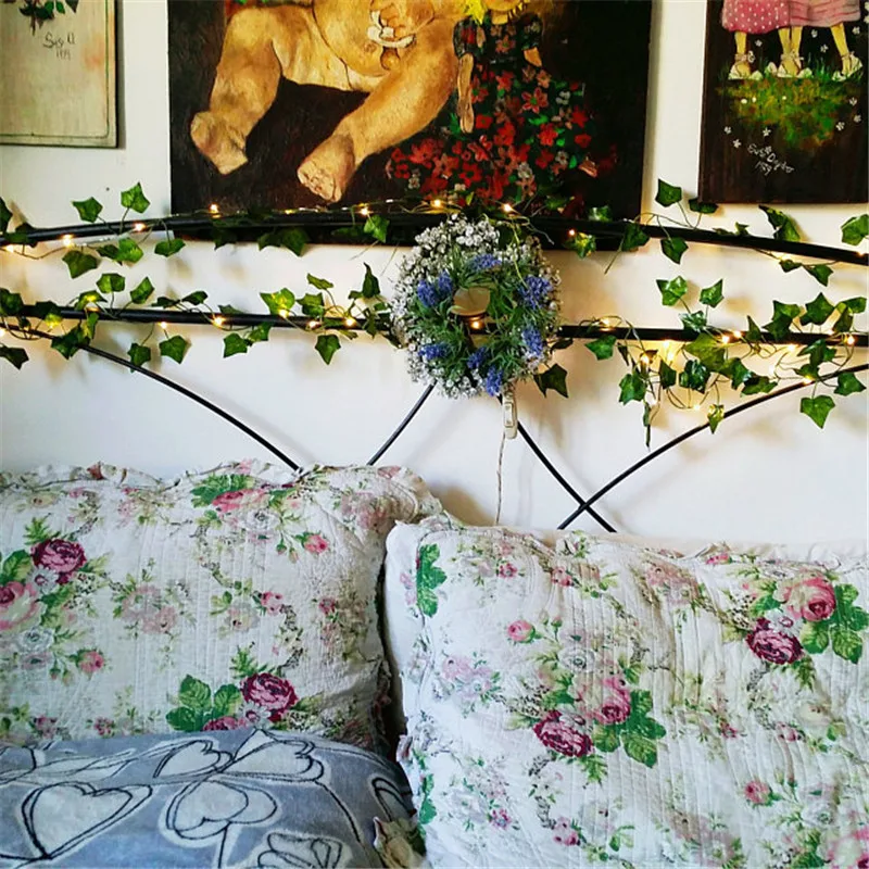 

2m Leaf Ivy String Lights Vine Garland Wreath Hanging with Lamp String Lights Night Light Home Wedding Birthday Party Garden