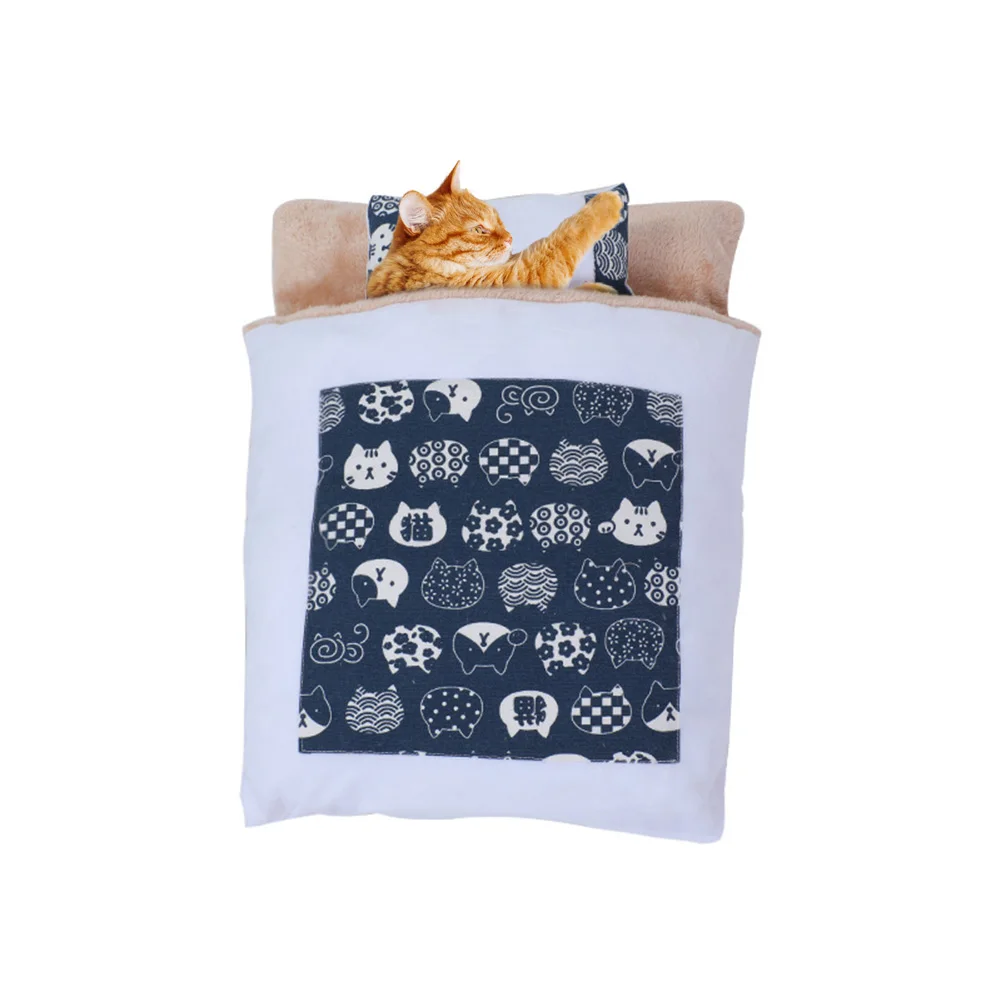 Pet Dog Cave кровать мягкий флис теплый коврик закрытый съемный моющийся одеяло для