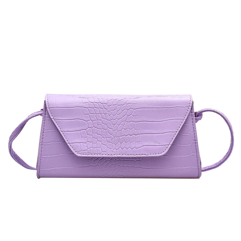 

Summer Textured Women's Bag Shoulder Underarm Bag 2021 New Fashion Crocodile Pattern Baguette Bags For Women