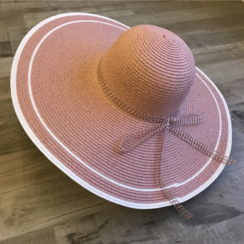 

Шляпа Соломенная женская, с широкими полями и бантом, для пляжа и весны