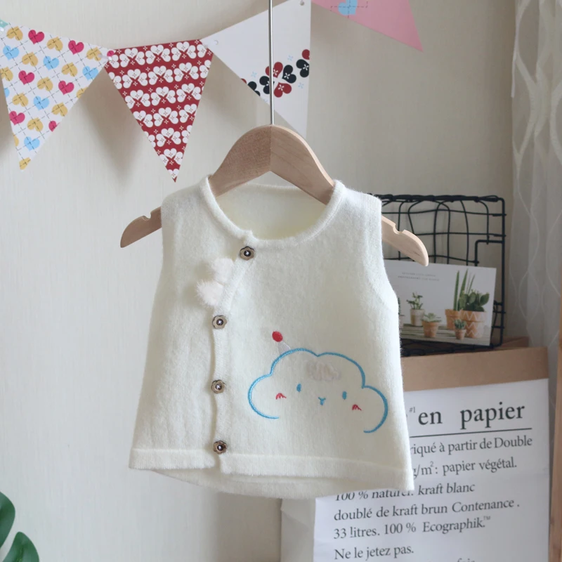 Новинка Сезон весна осень Высокое качество Милая модная жилетка с аппликацией