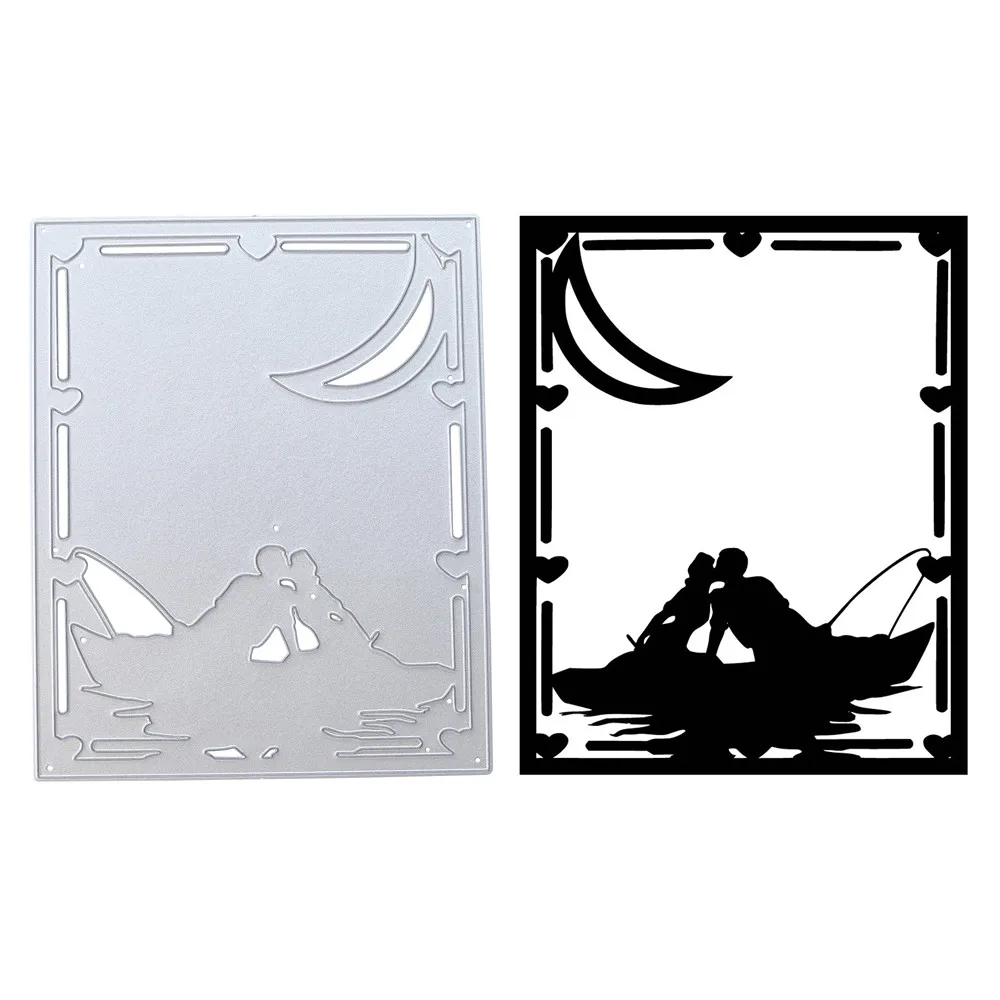 Naifumodo поцелуй пара на лодке металлические режущие штампы Свадебные для