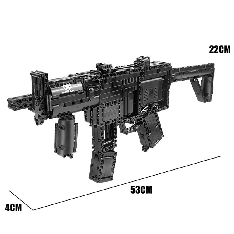 

783 Pcs Bricks Motorized Submachine Gun Set Technic Model Building Blocks Boy Christmas Birthday Gift Kids Toy For Children