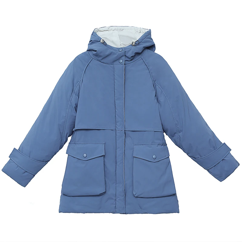 Женская куртка с капюшоном оверсайз свободная зимняя подкладкой 2019|Женские