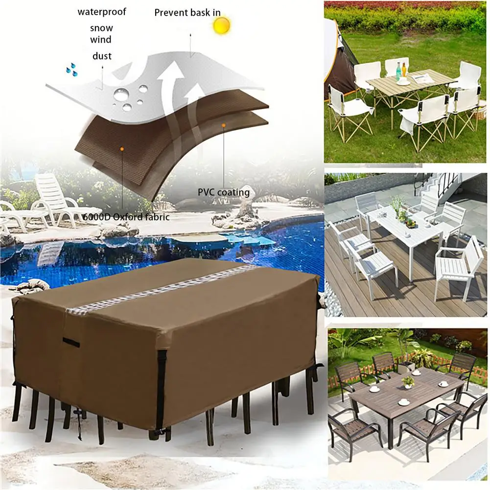 Waterproof Furniture Cover Outdoor Garden Covers Rattan Table Chair Dust Proof Patio Protective Case With Coated For Home Use | Дом и сад