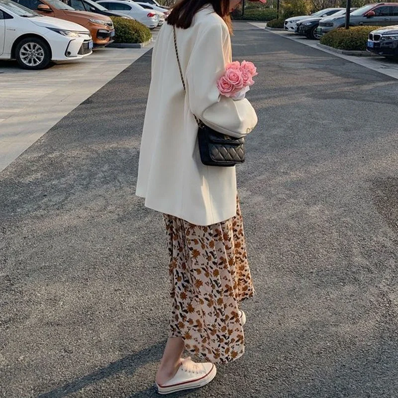 Блейзер Женский однотонный нежный однобортный повседневный Универсальный